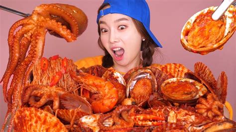 ENG SUB) Hot Spicy Braised SeaFood(Octopus, abalone, Scallop)🐙Mukbang Ssoyoung ASMR Eatingshow