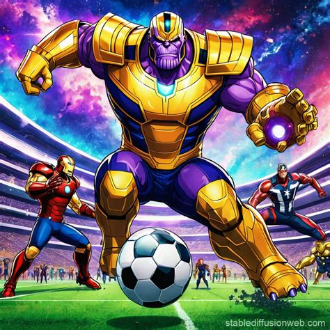 Thanos vs Avengers Football Showdown | Stable Diffusion Online