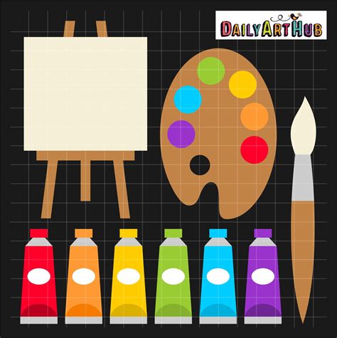 Painting Stuff Clip Art Set – Daily Art Hub // Graphics, Alphabets & SVG