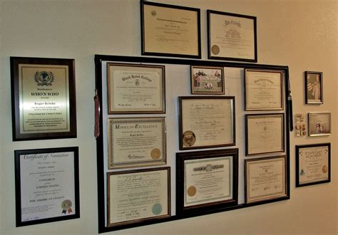 Certification and Achievement Wall Display