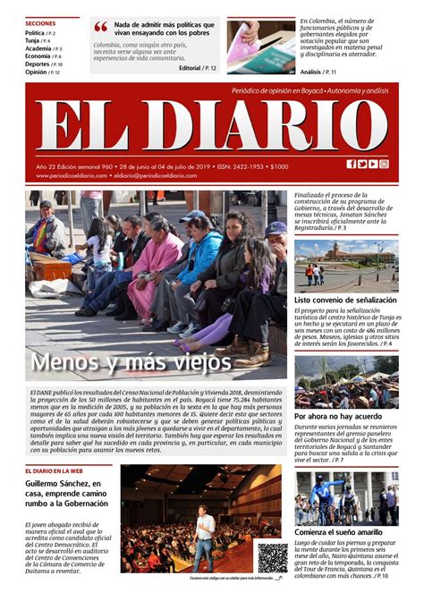 Periódico EL DIARIO Ed.960 by Periódico EL DIARIO Boyacá - Issuu