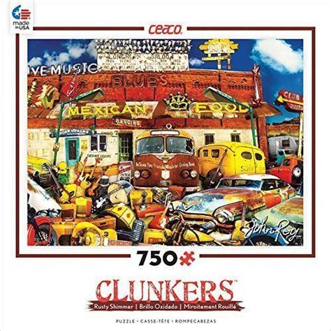 Ceaco Clunkers Jigsaw Puzzle John Roy John's Junk Joint Cars Trucks Art ...