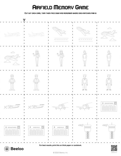 Airport-themed Memory Games • Beeloo Printable Crafts and Activities ...