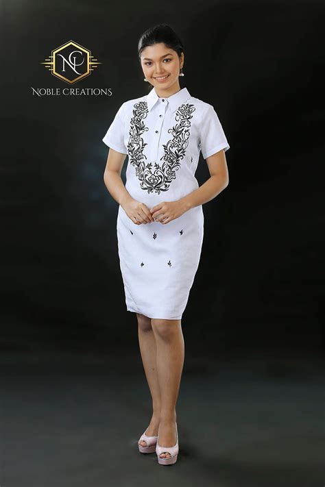 Sale!!! Modern FILIPINIANA Dress Linen BARONG TAGALOG Philippine ...