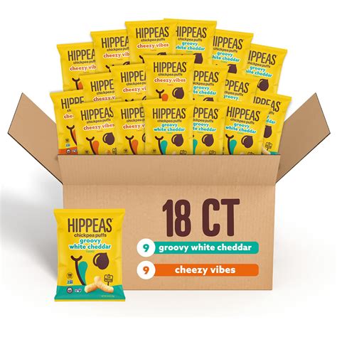 Hippeas Chickpea Puffs, Cheeze Variety Pack: Groovy White Cheddar ...