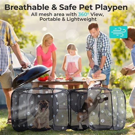 Foldable Pet Playpen,2 in 1 Eighteentek Pop-Up Cat Enclosure 75