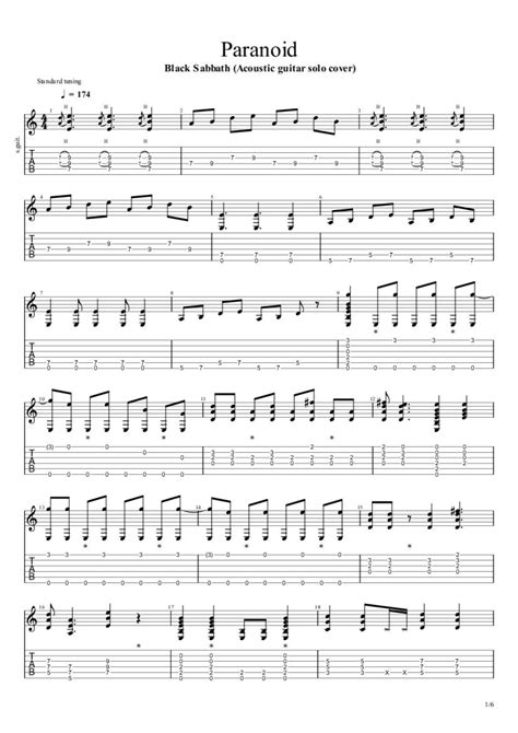 Paranoid Black Sabbath - Acoustic Guitar Solo Cover Violão Fingerstyle ...