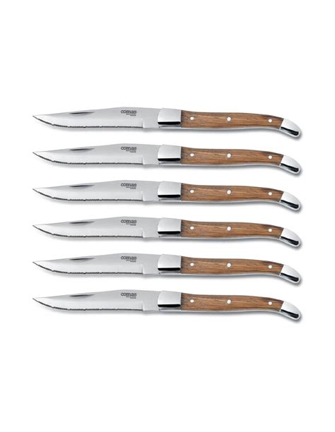 Coffret de 6 couteaux à steak Comas 23cm manche bois