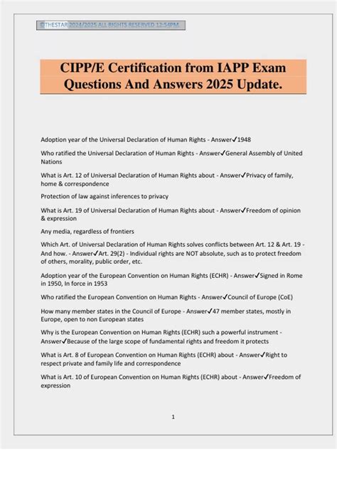 CIPP/E Certification from IAPP Exam Questions And Answers 2025 Update ...
