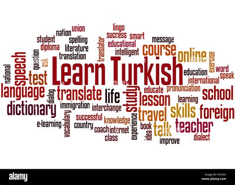 Learn Turkish, word cloud concept on white background Stock Photo - Alamy