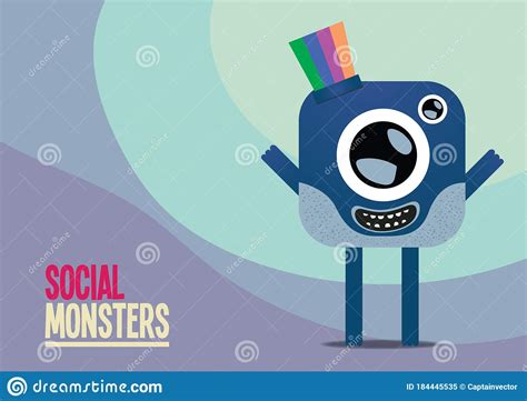 Social Monster. Vector Illustration Decorative Background Design Stock ...