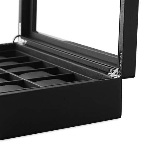 Uhrenbox mit 12 Fächern aus schwarzem Leder | Auf Lager! | Trendhim