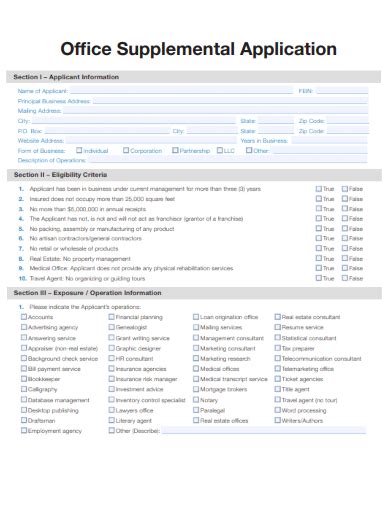 FREE 37+ Supplemental Application Samples in PDF | MS Word