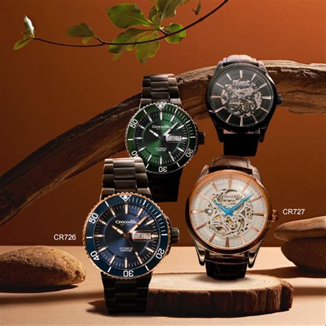 Crocodile Japan Automatic Sun Ray Dial Sapphire Coating Date Uni ...