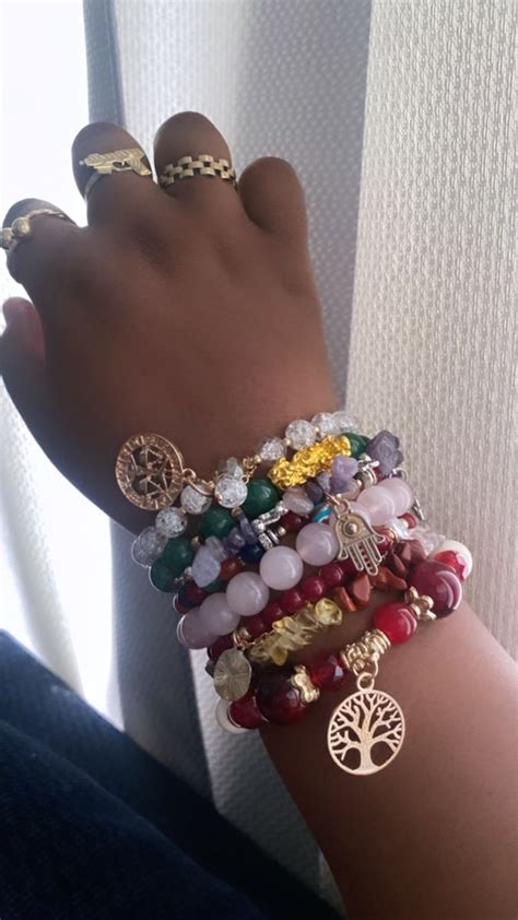 Stacked Crystal bracelets | Body jewelry diy, Wrist jewelry, Crystal ...