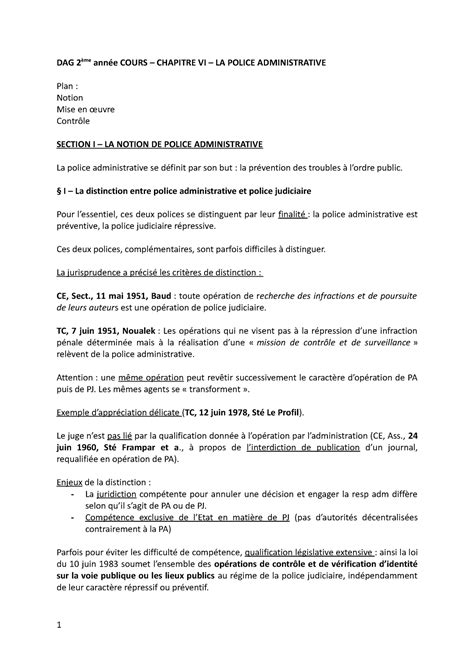 CM police administrative - DAG 2ème année COURS – CHAPITRE VI – LA ...