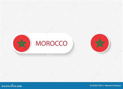 Drapeau Du Maroc En Illustration Ovale En Forme De Mot Maroc ...