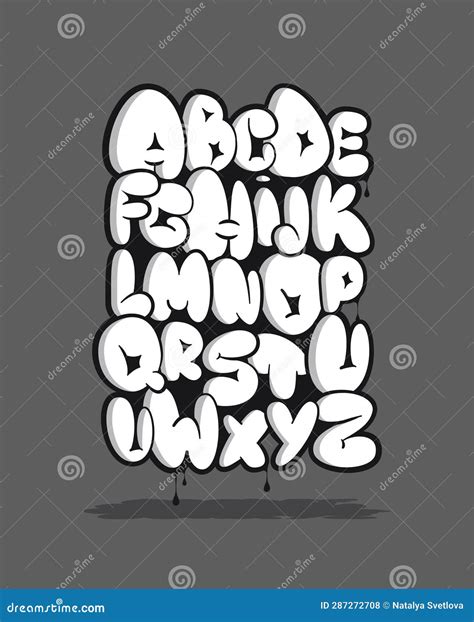 Graffiti Bubble Alphabet. White Graffiti Uppercase Letters. Bubble Font ...
