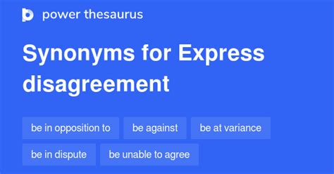 Express Disagreement synonyms - 209 Words and Phrases for Express ...