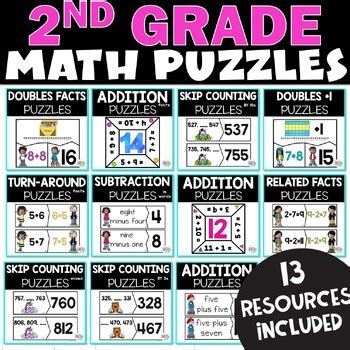Second Grade Math Puzzles - 2nd Grade Math Games with Skip Counting ...