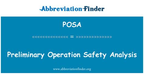 POSA stands for Preliminary Operation Safety Analysis | Abbreviation Finder