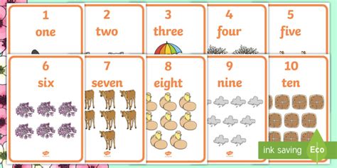 Springtime Themed 1-10 Word and Number Display Posters - Winter Themed ...