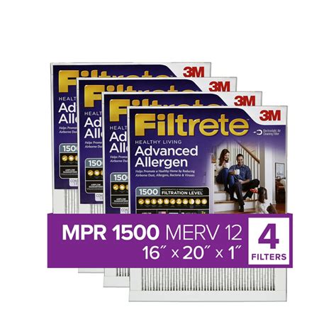 Filtrete 16x20x1, Healthy Living Advanced Allergen Reduction HVAC ...