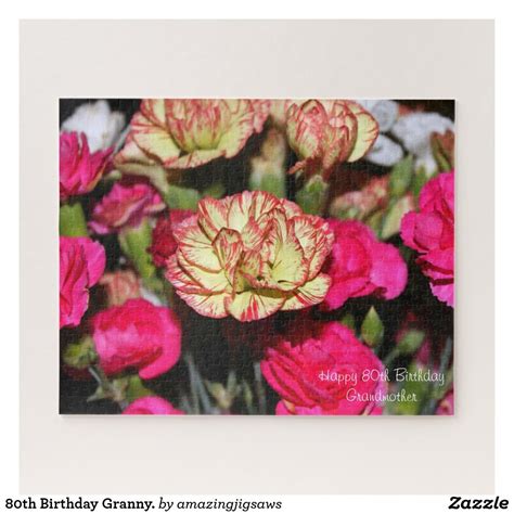80th Birthday Granny. Jigsaw Puzzle | Zazzle | Create your own puzzle ...