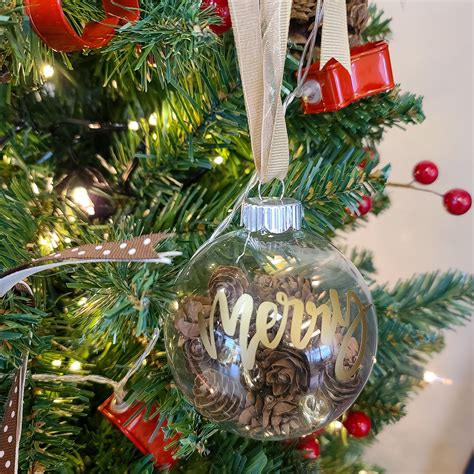 Personalized Christmas Ornament Custom Glass Ornament Filled Holiday ...