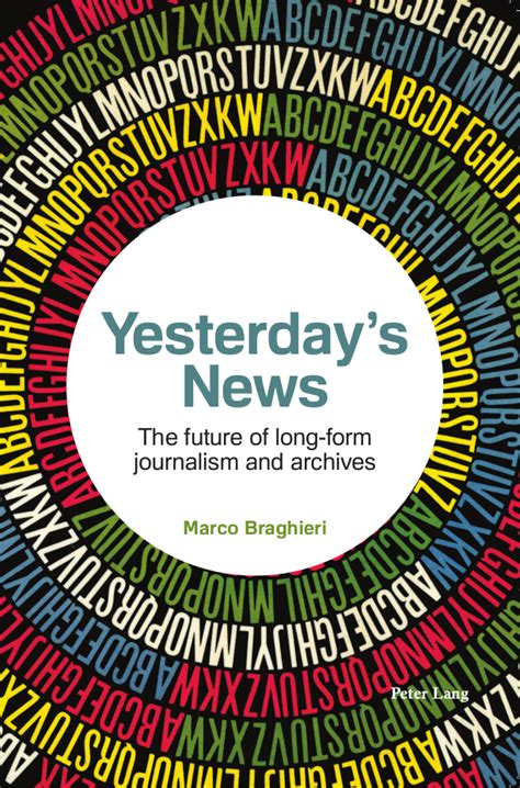New Book: ’Yesterday’s News: The Future of Long-form Journalism and ...