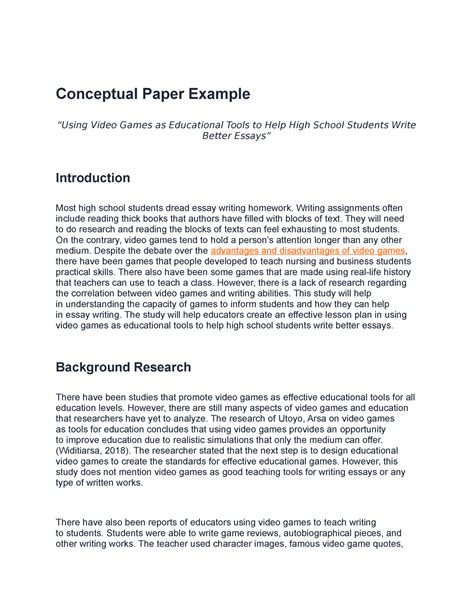 Conceptual Paper Example English for Academic and Professional Purposes ...