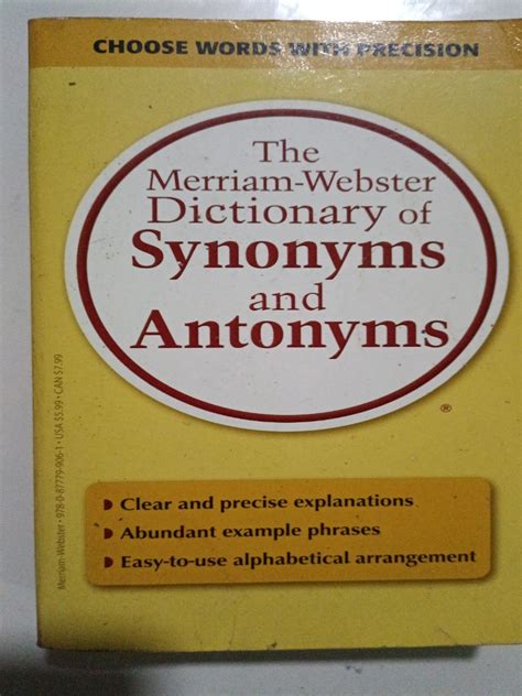 The Merriam-Webster Dictionary of Synonyms And Antonyms, Hobbies & Toys ...