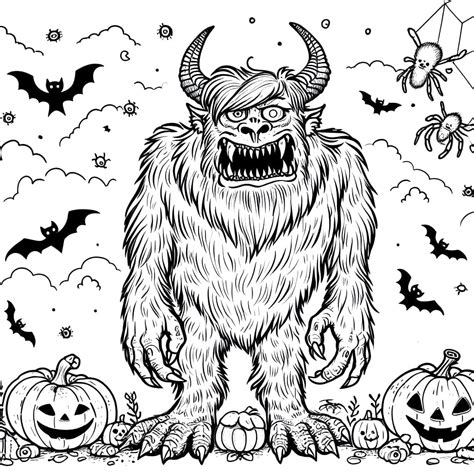 Scary Halloween Monster coloring page - Download, Print or Color Online ...