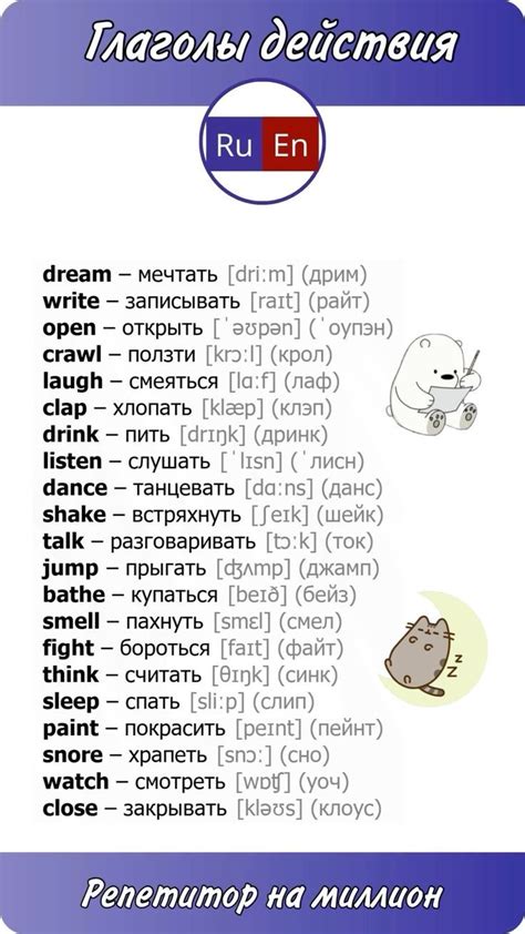 Глаголы действия на английском в 2024 г | Уроки письма, Школьные знаки ...