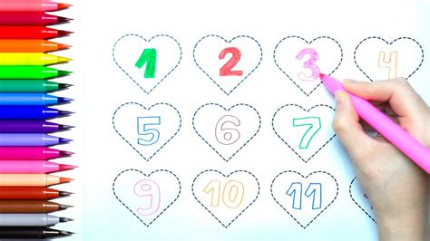 Counting 123 Numbers For Kids | Coloring Drawing Numbers 1 To 10 In ...