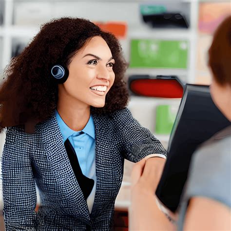 Friendly Customer Service Representative Assisting · Creative Fabrica