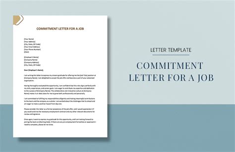 Free Commitment Letter For A Job in Word, Google Docs - Download ...