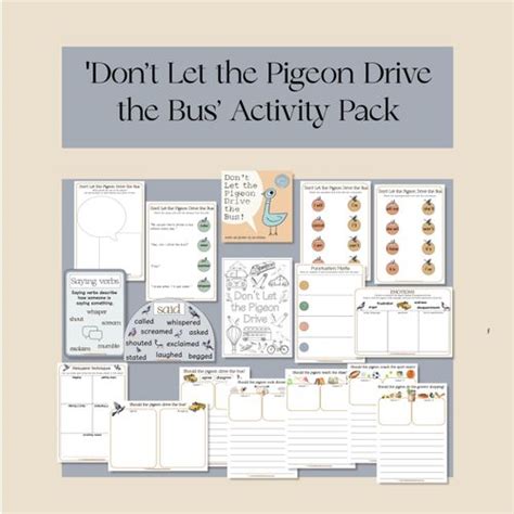 'Don't Let the Pigeon Drive the Bus' Activity Pack - Mrs Learning Bee