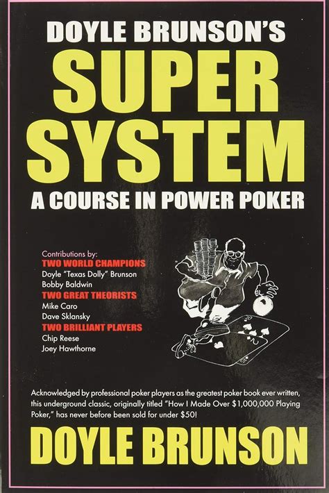 Doyle Brunson's Super System : Brunson, Doyle: Amazon.fr: Livres