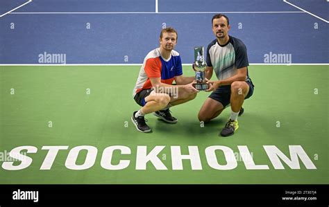 STOCKHOLM 20231022Andrej Golubev (L), Kazakhstan and Denys Molchanov ...