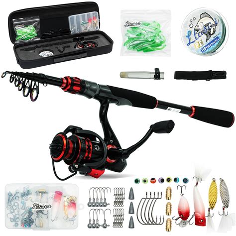 Telescopic Fishing Rod and Reel Combo Full Kit Collapsible Fishing Pole ...