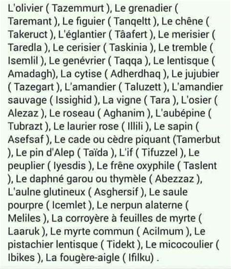 Arbres et plantes en Kabyle. | Language, Wisdom, Sayings