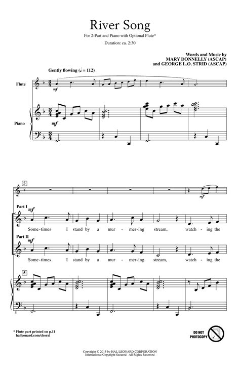 River Song by Mary Donnelly Sheet Music for 2-Part Choir at Sheet Music ...