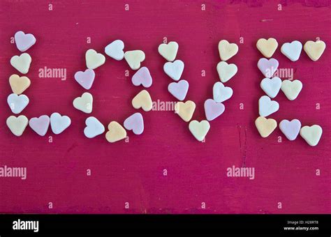 LOVE written with candy Stock Photo - Alamy