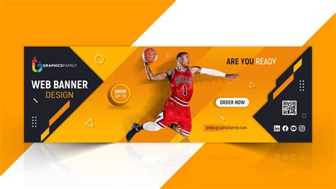Web banner template with sports concept – GraphicsFamily