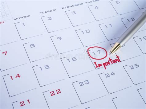Important Date on Calendar Desk 3 Stock Image - Image of month ...