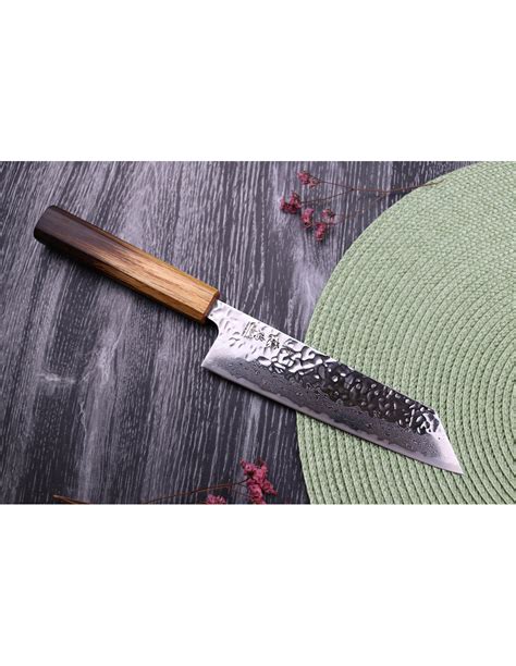 Couteau damas bunka Wusaki Yaketa AUS10 martelé 17cm