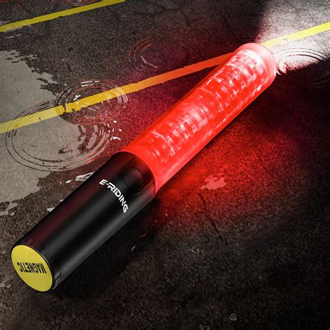 Rechargeable Traffic Wand, 10 Inch Traffic Control Baton with Magnet, Safety Light Wand with White LED on Top, Air Marshaling Wand with 3 Flashing Modes