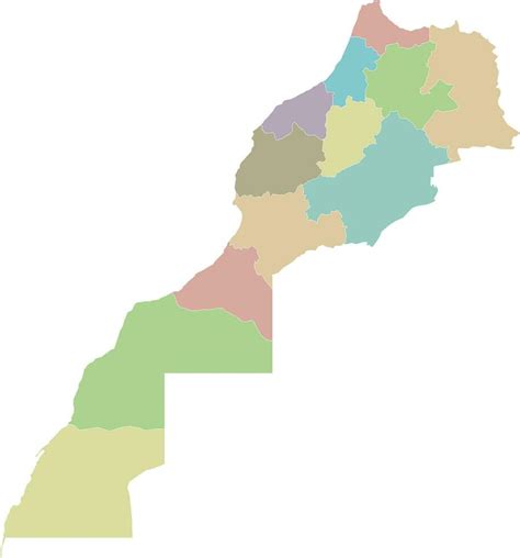 Vector blank map of Morocco with regions and administrative divisions ...