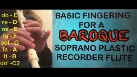 RECORDER FINGERINGS (Baroque)soprano recorder - YouTube